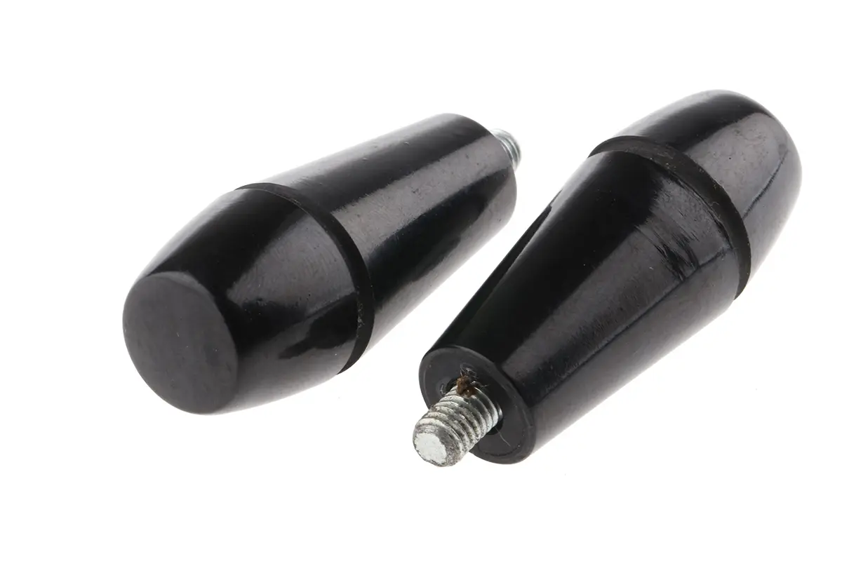 Produktfoto 1 von RS PRO Stahl Griff, konisch Phenol mit Holzfüllung 40 mm x 5 mm, M5 Stecker