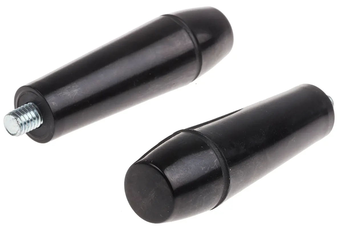 Produktfoto 1 von RS PRO Stahl Griff, konisch Phenol mit Holzfüllung 80 mm x 8 mm, M8 Stecker