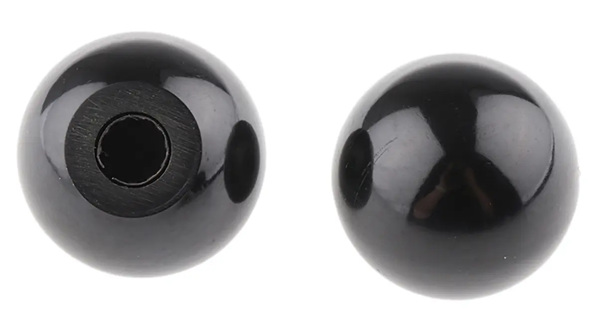 Produktfoto 1 von RS PRO Feststellschraube Schwarz Duroplast Kugel, mit Einsteck-Anschluss Ø 32 mm