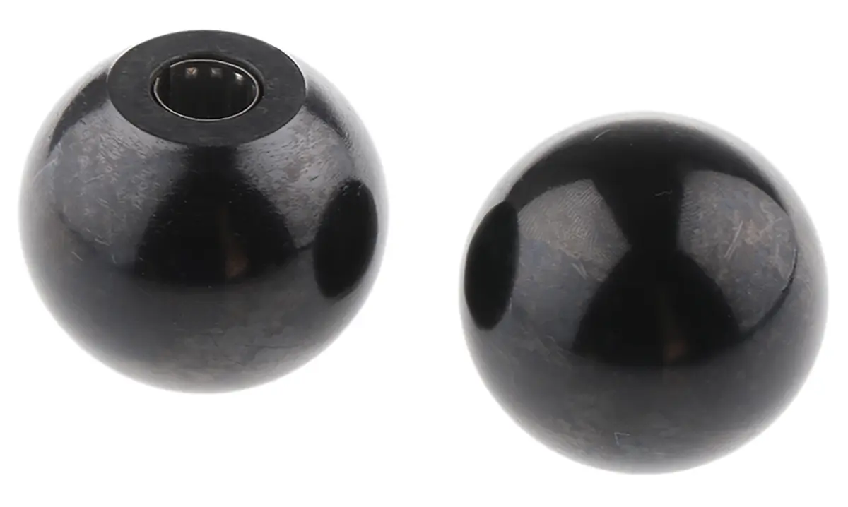Produktfoto 1 von RS PRO Feststellschraube Schwarz Duroplast Kugel, mit Einsteck-Anschluss Ø 38 mm