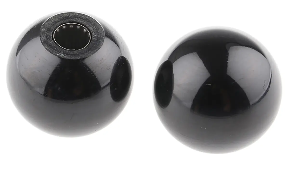 Produktfoto 1 von RS PRO Feststellschraube Schwarz Duroplast Kugel, mit Einsteck-Anschluss Ø 44 mm