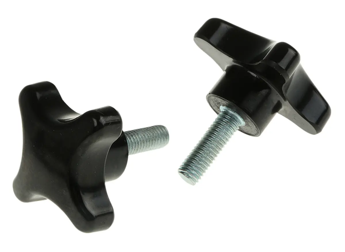 Produktfoto 1 von RS PRO Feststellschraube Schwarz M8 x 25 mm 4-Zacken, mit Gewindebolzen Ø 50 mm