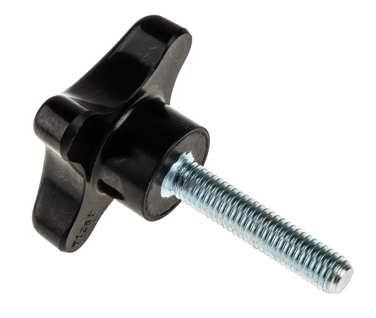 Produktfoto 1 von RS PRO Feststellschraube Schwarz M8 Phenol x 40 mm 4-Zacken, mit Gewindebolzen Ø 50 mm