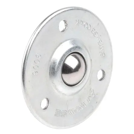 Produktfoto 1 von ALWAYSE Flansch 3-Loch Kugelrolle Ø 19 mm Stahl, Flansch-Ø 61 mm, bis 25kg Last