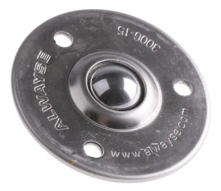 Produktfoto 1 von ALWAYSE Flansch 3-Loch Kugelrolle Ø 19 mm Edelstahl, Flansch-Ø 61 mm