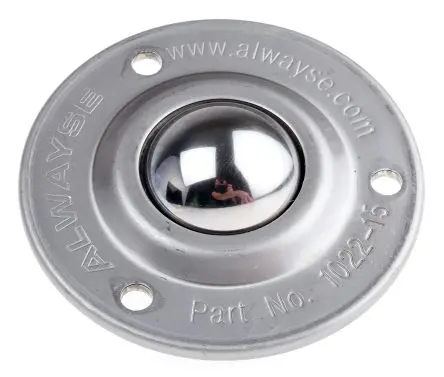 Produktfoto 1 von ALWAYSE Flansch 3-Loch Kugelrolle Ø 32 mm Edelstahl, Flansch-Ø 73.7 mm, bis 125kg Last