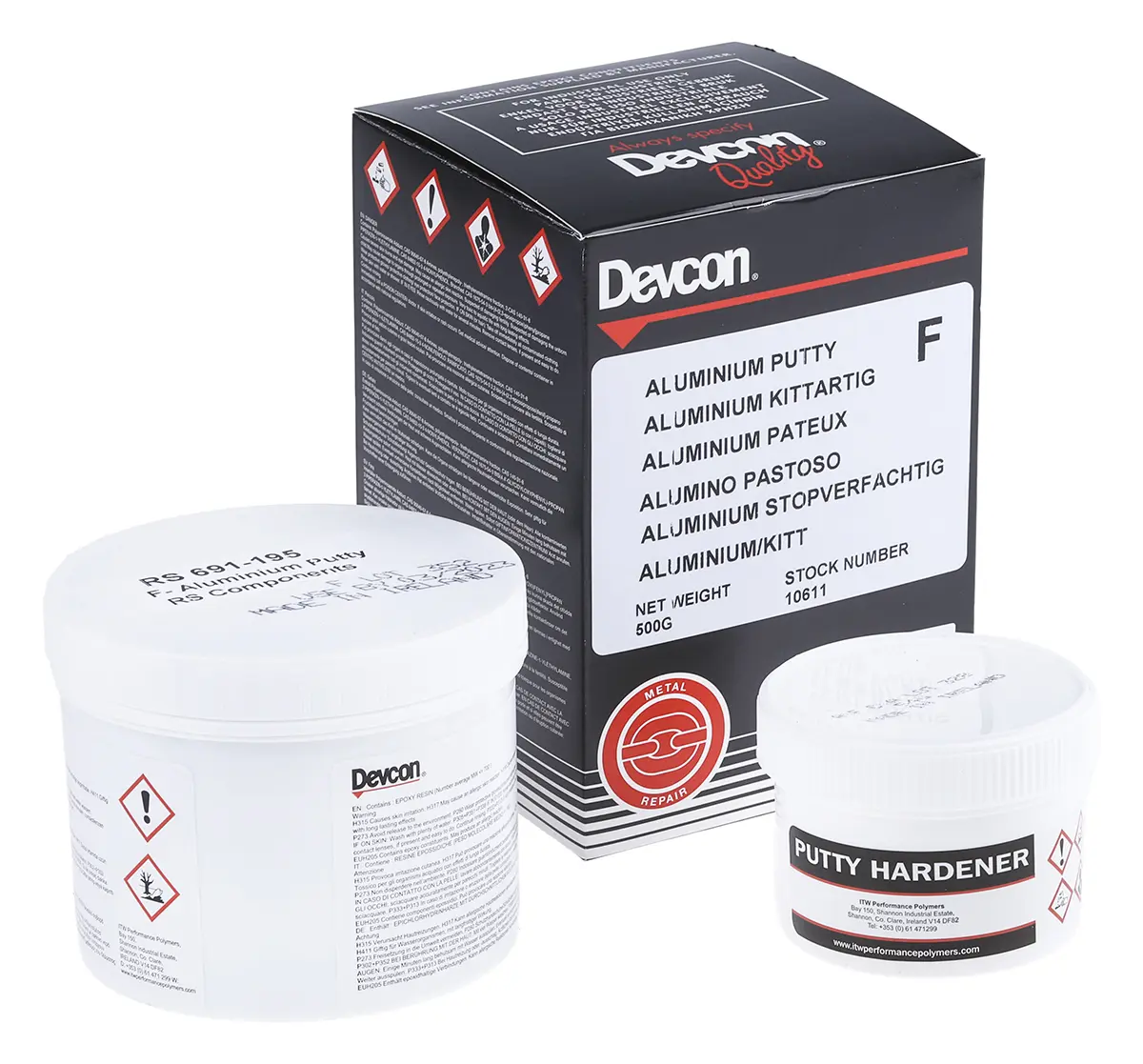 Produktfoto 1 von RS PRO  2K Epoxidkleber Fest, Dose 500 g, für Metall