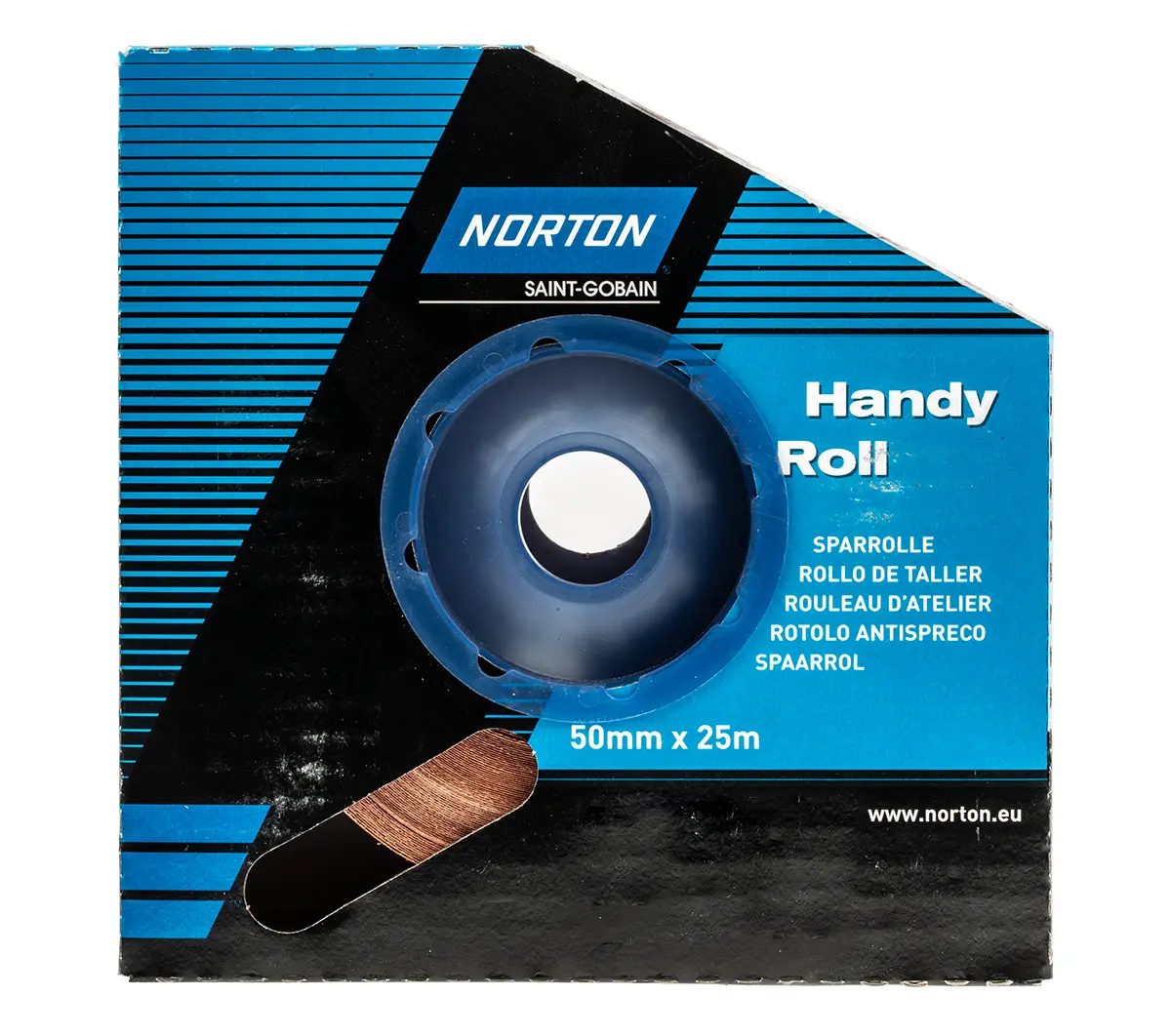 Produktfoto 1 von Norton Schleifpapier, Aluminiumbeschichtet, Fein Grad, Korngröße P120, 25 m 50 mm