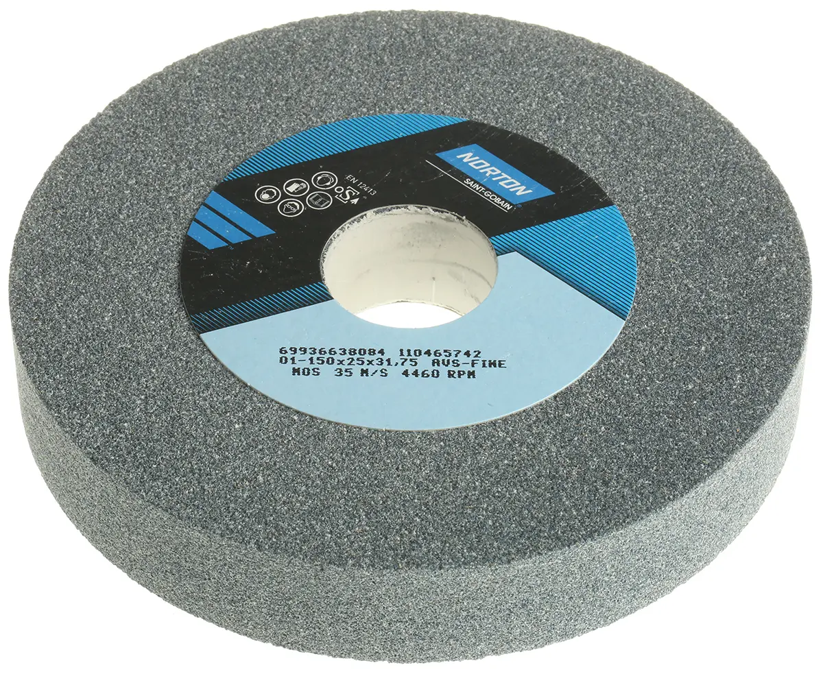 Produktfoto 1 von Norton Schleifscheibe Aluminiumbeschichtet Fein, 150 mm x 31.75 mm, 4460 rpm