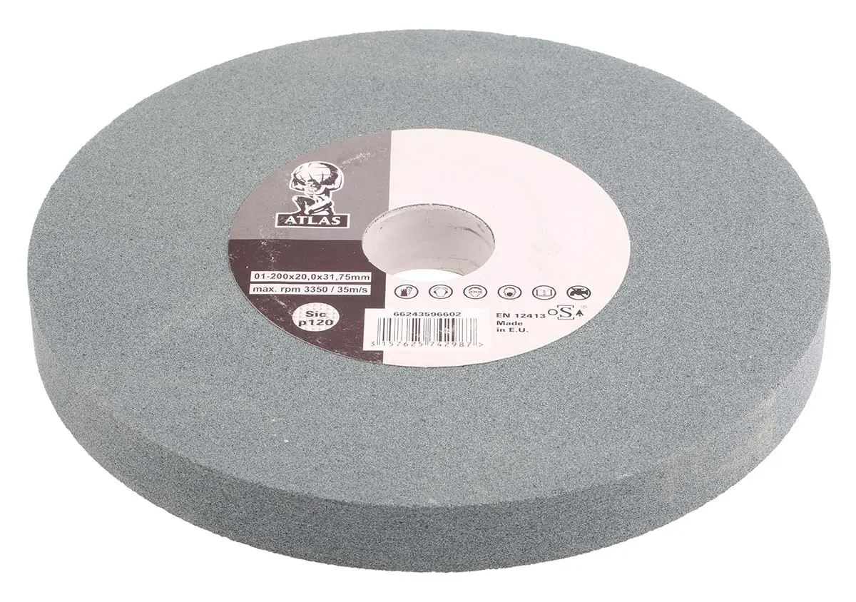 Produktfoto 1 von Norton Schleifscheibe, Korngröße P120 Siliziumkarbid Fein, 200 mm x 31.75 mm, 3340 rpm