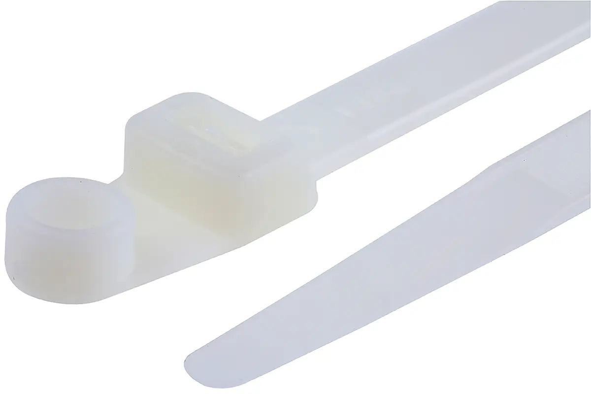 Produktfoto 1 von RS PRO Nylon 6.6 Kabelbinder Schraubhalterung Natur 7.8 mm x 317.2 mm