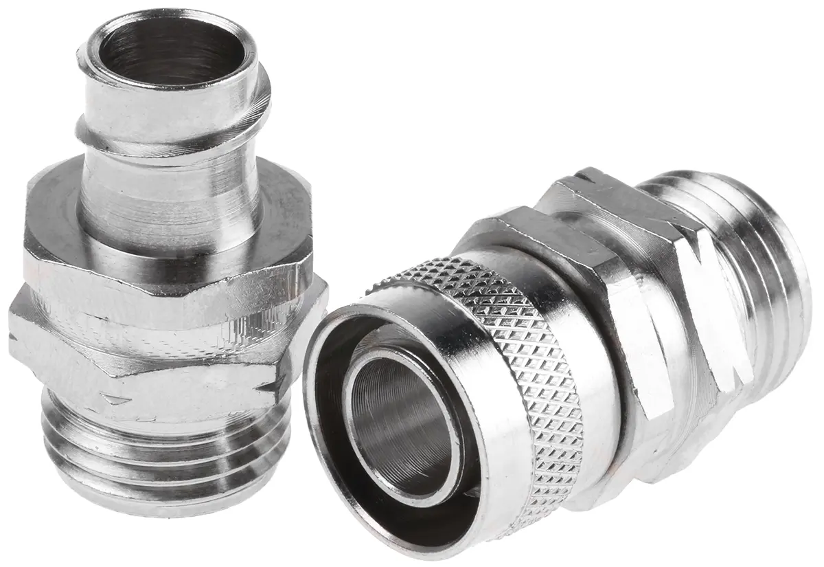 Produktfoto 1 von Adaptaflex SP Messing Kabelrohr Befestigung PG9 12 mm Silber Nickel-Finish IP54