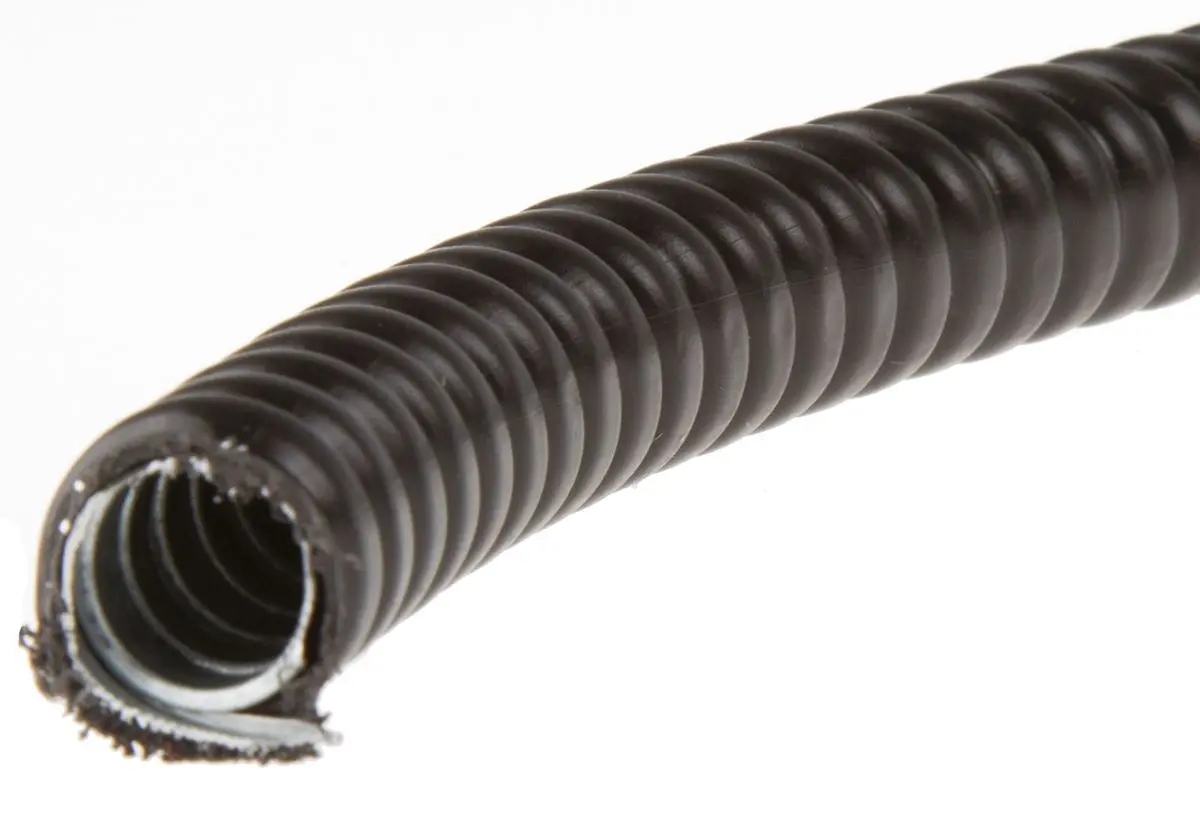 Produktfoto 1 von Adaptaflex SP Leerrohr verzinkter Stahl, Ø 12mm nom. flexibel, Schwarz A ø 14mm I ø 10.3mm x 10m , mit IP-Schutzklasse