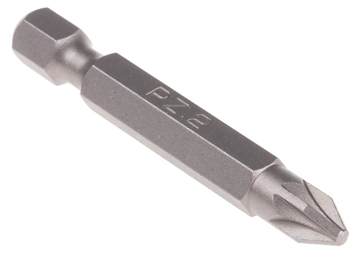 Produktfoto 1 von RS PRO 1/4 in PZ2 Schraubbit, Sechskant Chrom Vanadium Stahl, 1-teilig
