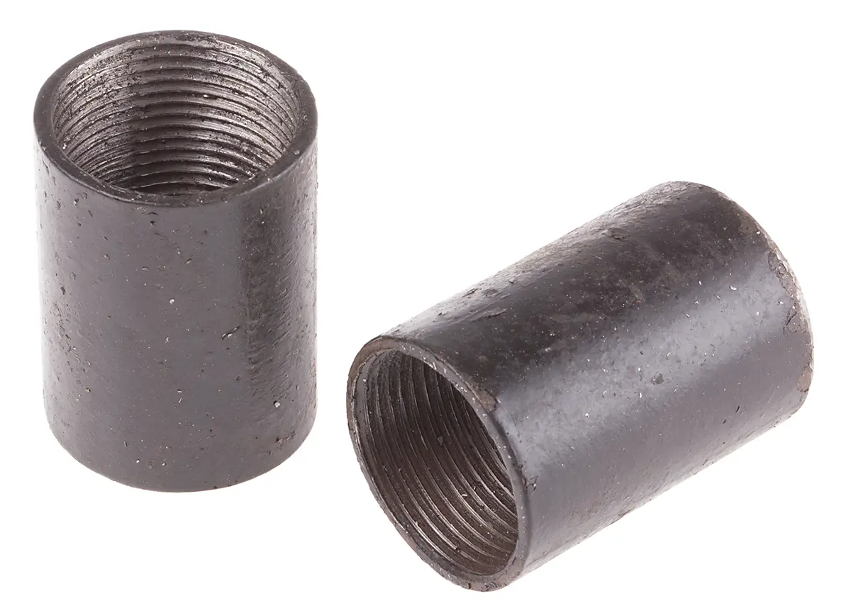Produktfoto 1 von RS PRO Stahl Kabelrohr Befestigung Kupplung M25 25 mm Schwarz Schwarzer Lack-Finish