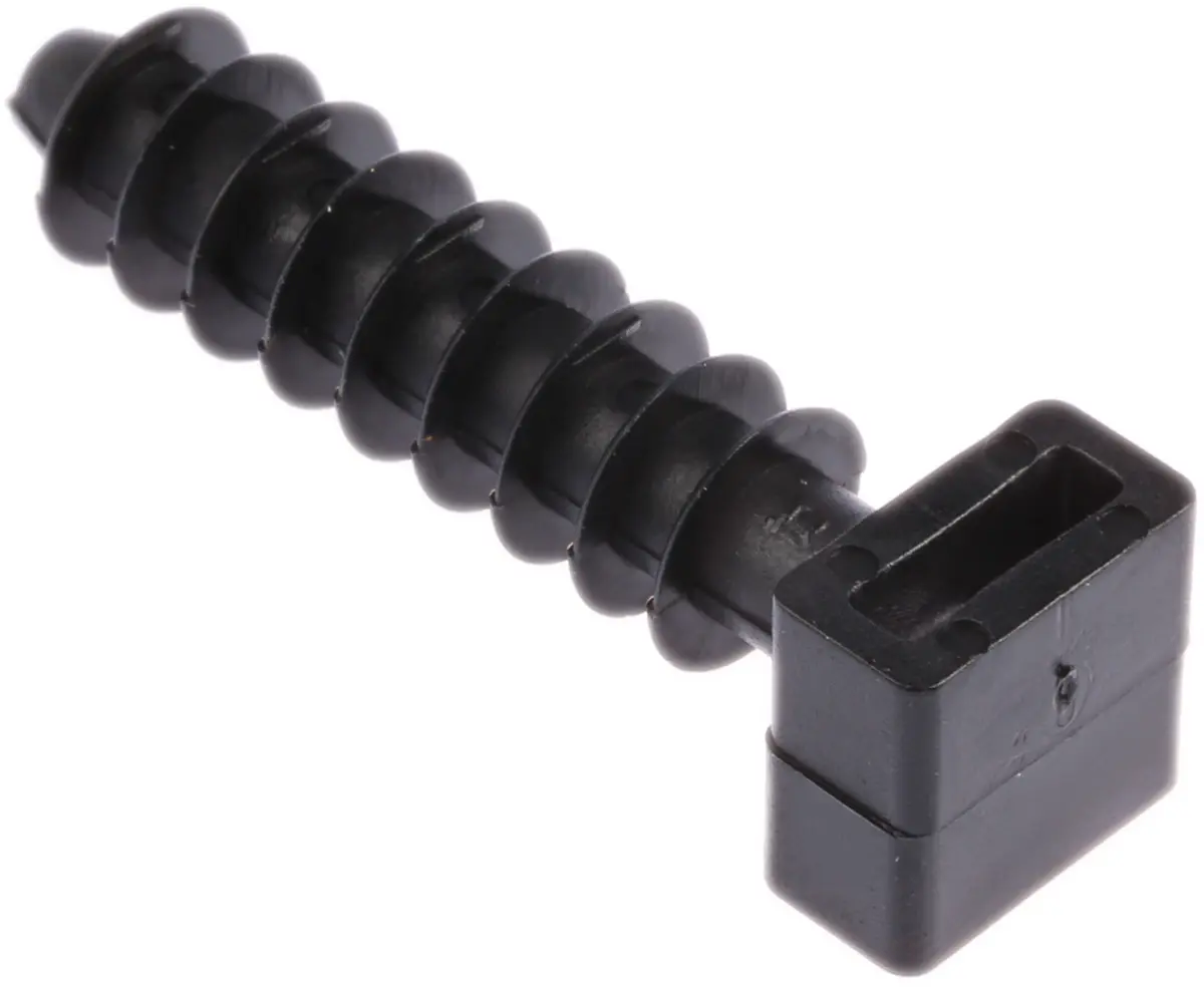 Produktfoto 1 von HellermannTyton Lamellenfuß LOK Befestigungssockel, Polyamid 6 Schwarz 44 mm x 9 mm Kabelbinder x 12 mm für 8 mm