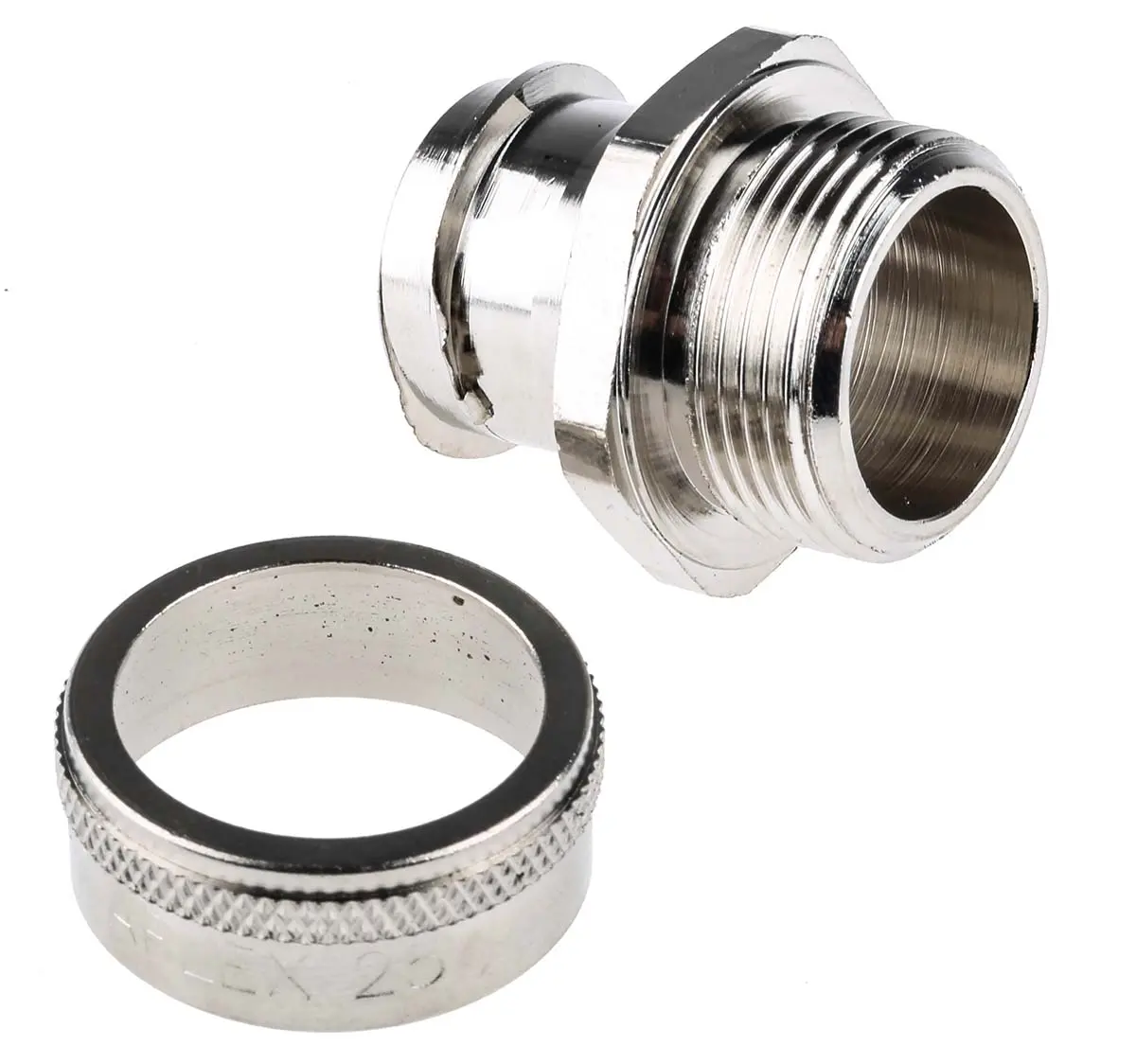 Produktfoto 1 von Adaptaflex SP Messing Kabelrohr Befestigung M25 25 mm Silber Nickel-Finish IP54