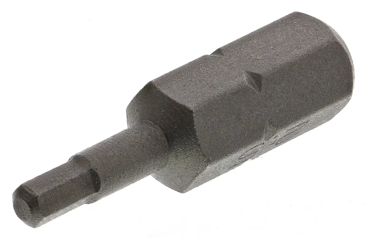 Produktfoto 1 von RS PRO 0.25 mm 2.5 mm Sechskant Schraubbit, Sechskant Chrom Vanadium Stahl, 1-teilig, 25 mm