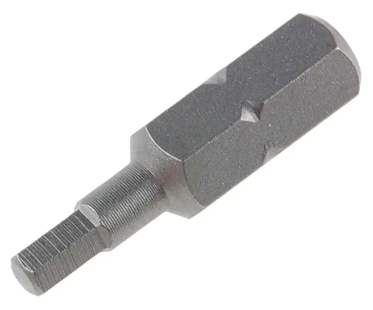 Produktfoto 1 von RS PRO 0.25 mm 3 mm Sechskant Schraubbit, Sechskant Chrom Vanadium Stahl, 1-teilig, 25 mm
