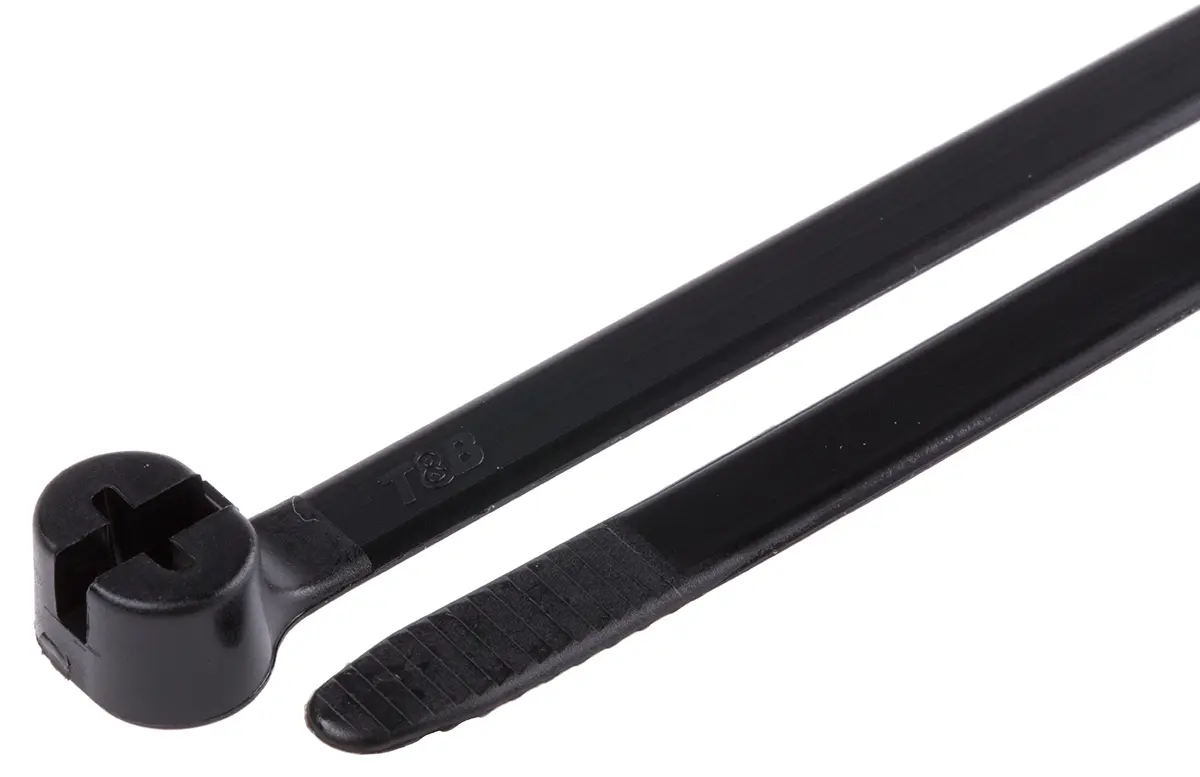 Produktfoto 1 von Thomas & Betts Ty-Rap Nylon 12 Kabelbinder Nicht lösbar Schwarz 7.6 mm x 203.2 mm