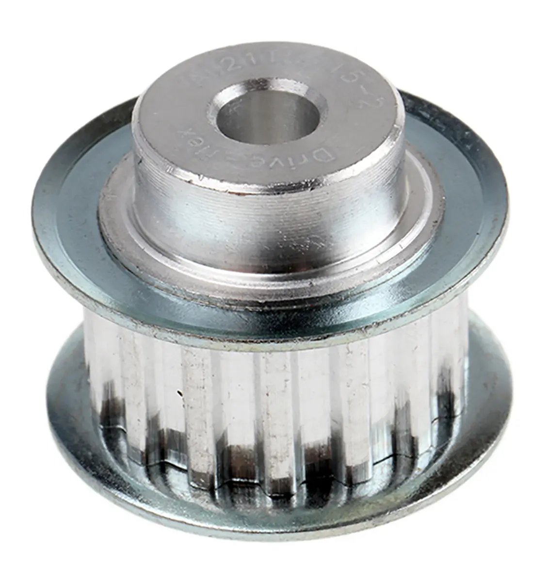Produktfoto 1 von RS PRO Aluminium Zahnriemenscheibe 10 mm, 15 Zähne / Teilung 5 mm, Bohrung 6 mm