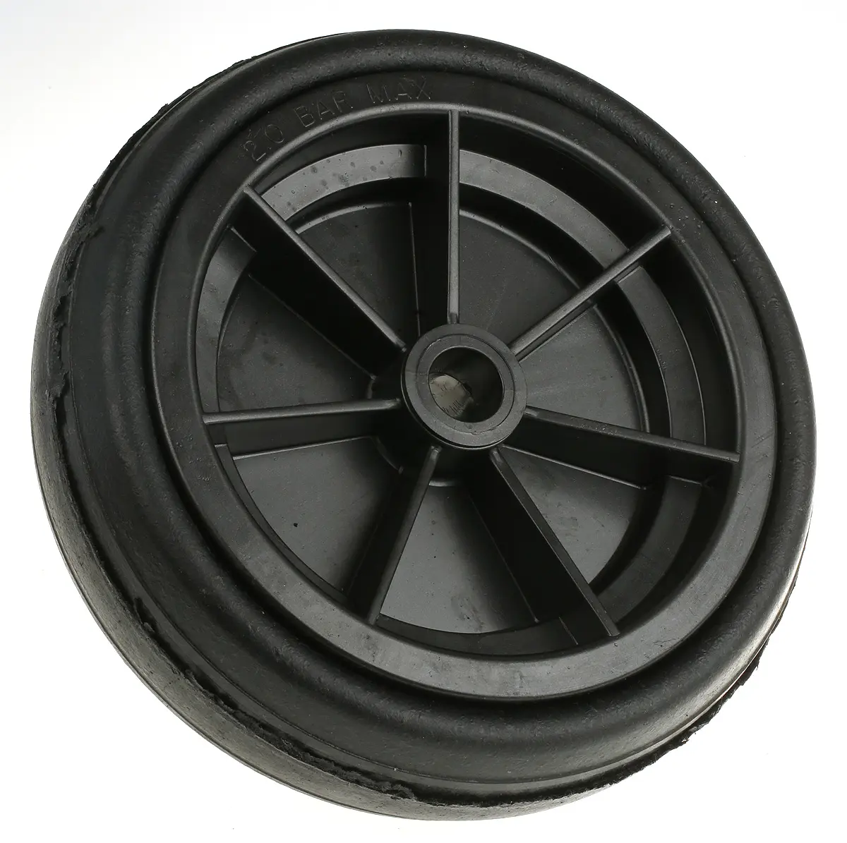 Produktfoto 1 von Guitel Hervieu Rollwagenrolle Schwarz, Mat. Gummi, 250 kg Ø 280 mm, B. 80 mm