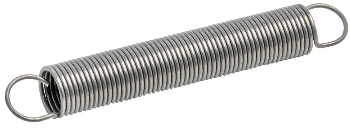 Produktfoto 1 von RS PRO Verlängerungsfeder Stahl L.: 41.4 mm x Aussenø 6 mm Außen-ø , Draht ø 0.55 mm 9.5 N Federhärte 0.1 N/mm