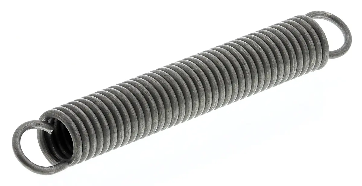 Produktfoto 1 von RS PRO Verlängerungsfeder Stahl L.: 44.1 mm x Aussenø 6.3 mm Außen-ø , Draht ø 0.9 mm 37.1 N Federhärte 1.06 N/mm
