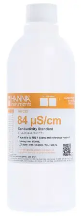 Produktfoto 1 von Hanna Instruments Leitfähigkeit Pufferlösung 84 μS/cm, 500 ml Flasche 7 pH