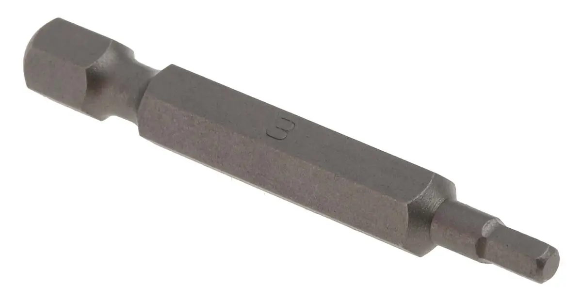 Produktfoto 1 von RS PRO 0.25 mm 3 mm Sechskant Schraubbit, Sechskant, aus CrMo-Stahl, 1-teilig, 50 mm