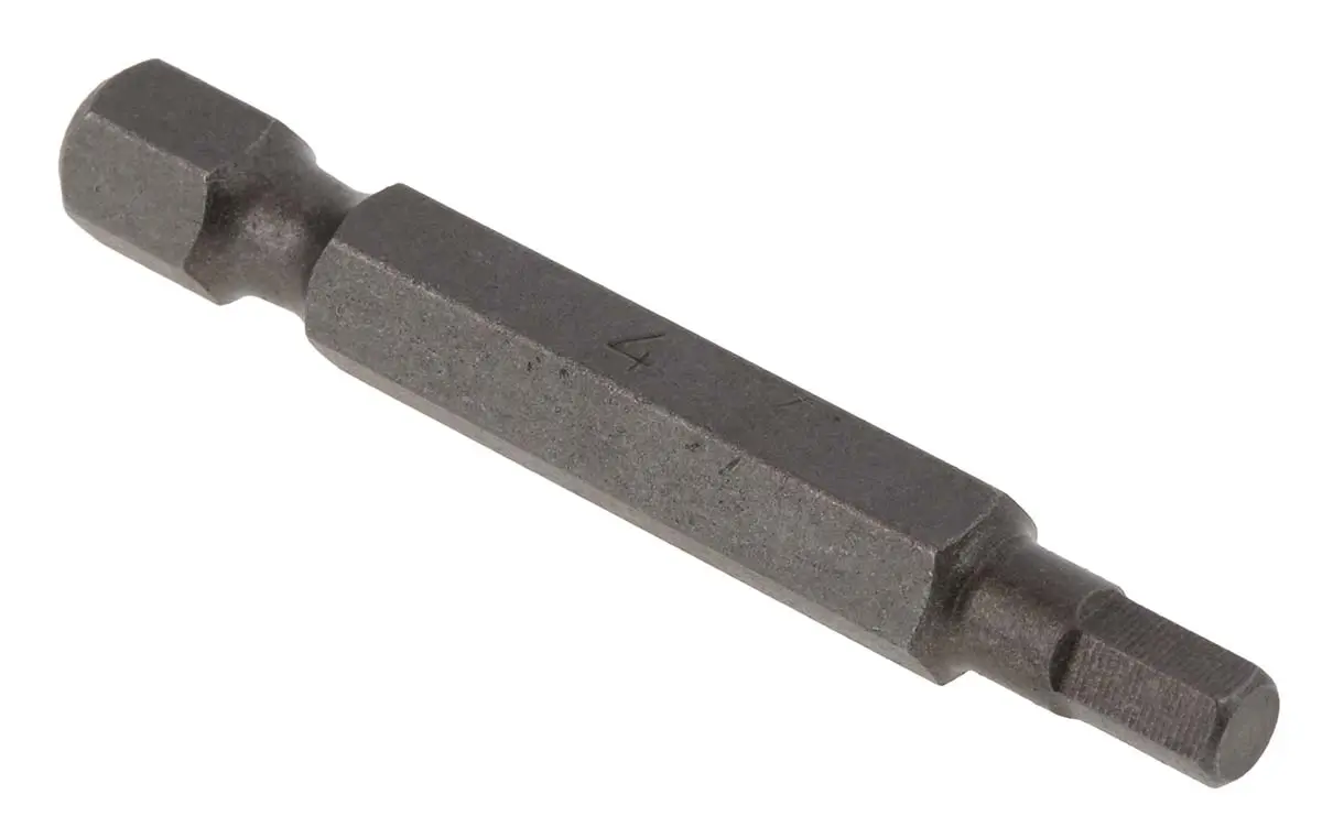 Produktfoto 1 von RS PRO 0.25 mm Hex 4 Sechskant Schraubbit, Sechskant, aus CrMo-Stahl, 1-teilig, 50 mm