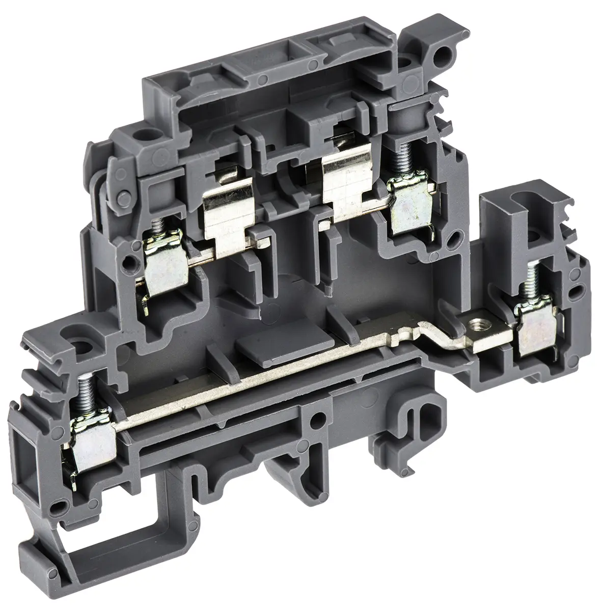 Produktfoto 1 von Entrelec M Reihenklemme mit Sicherungshalter 2 Grau, 4 to 6 mm², 630 V Schraubbefestigung Abgesichert