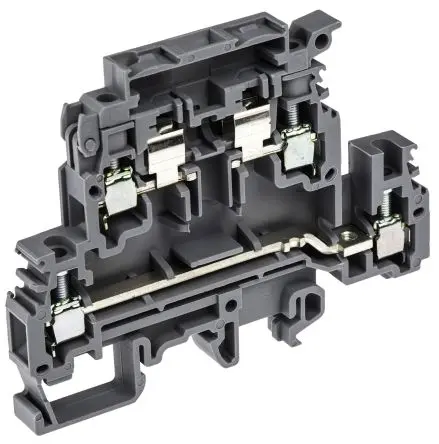 Produktfoto 1 von Entrelec M Reihenklemme mit Sicherungshalter 2 Grau, 4mm², 6 mm², 630V Schraubbefestigung Abgesichert