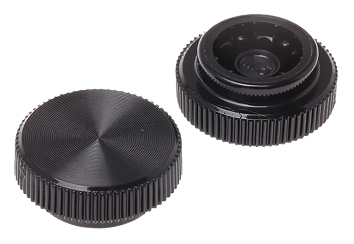 Produktfoto 1 von RS PRO Feststellschraube Schwarz Acetal x 6 mm Gerändelt, mit Schraubanschlussklemme Ø 16 mm