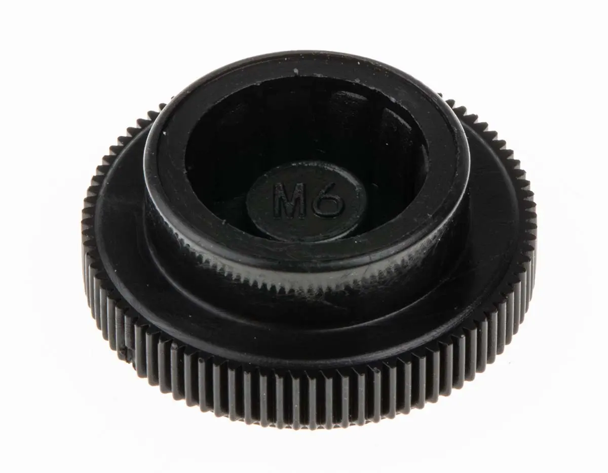Produktfoto 1 von RS PRO Feststellschraube Schwarz Acetal x 8 mm Gerändelt, mit Schraubanschlussklemme Ø 19 mm