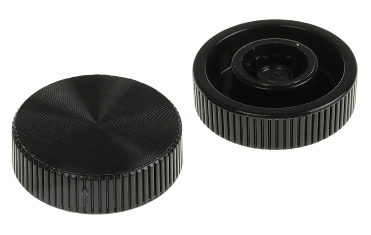 Produktfoto 1 von RS PRO Feststellschraube Schwarz Acetal x 8 mm Gerändelt, mit Schraubanschlussklemme Ø 26 mm