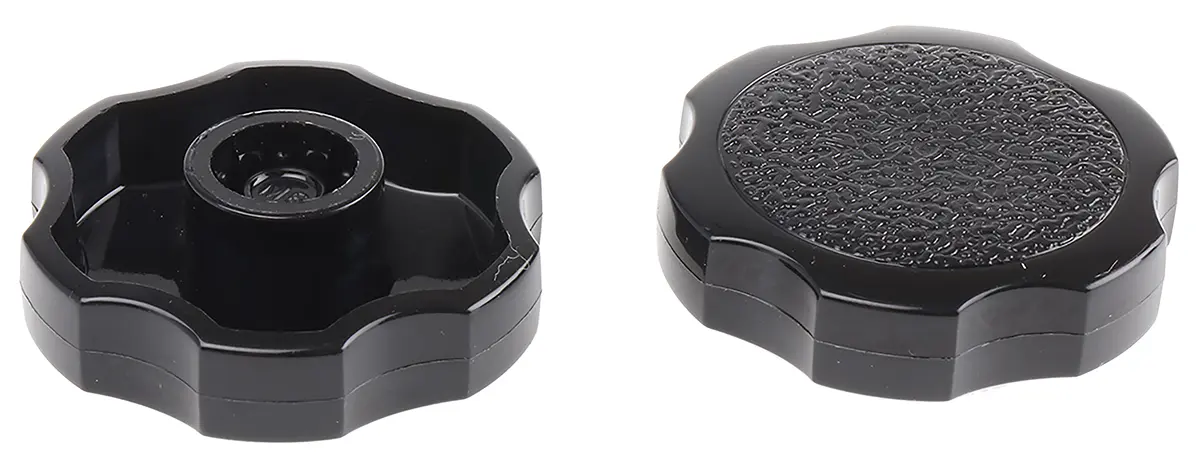 RS PRO Feststellschraube Schwarz Acetal Thermoplaste x 12 mm Drehknopf, mit Einsteck-Anschluss Ø 38 mm