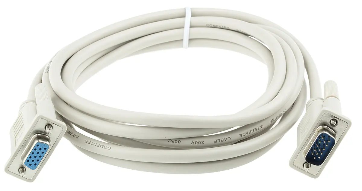 Produktfoto 1 von Roline 11 VGA-Kabel A HD15-Buchse / Buchse B HD15-Stecker / Stecker, 3 m Polyvinylchlorid Grau