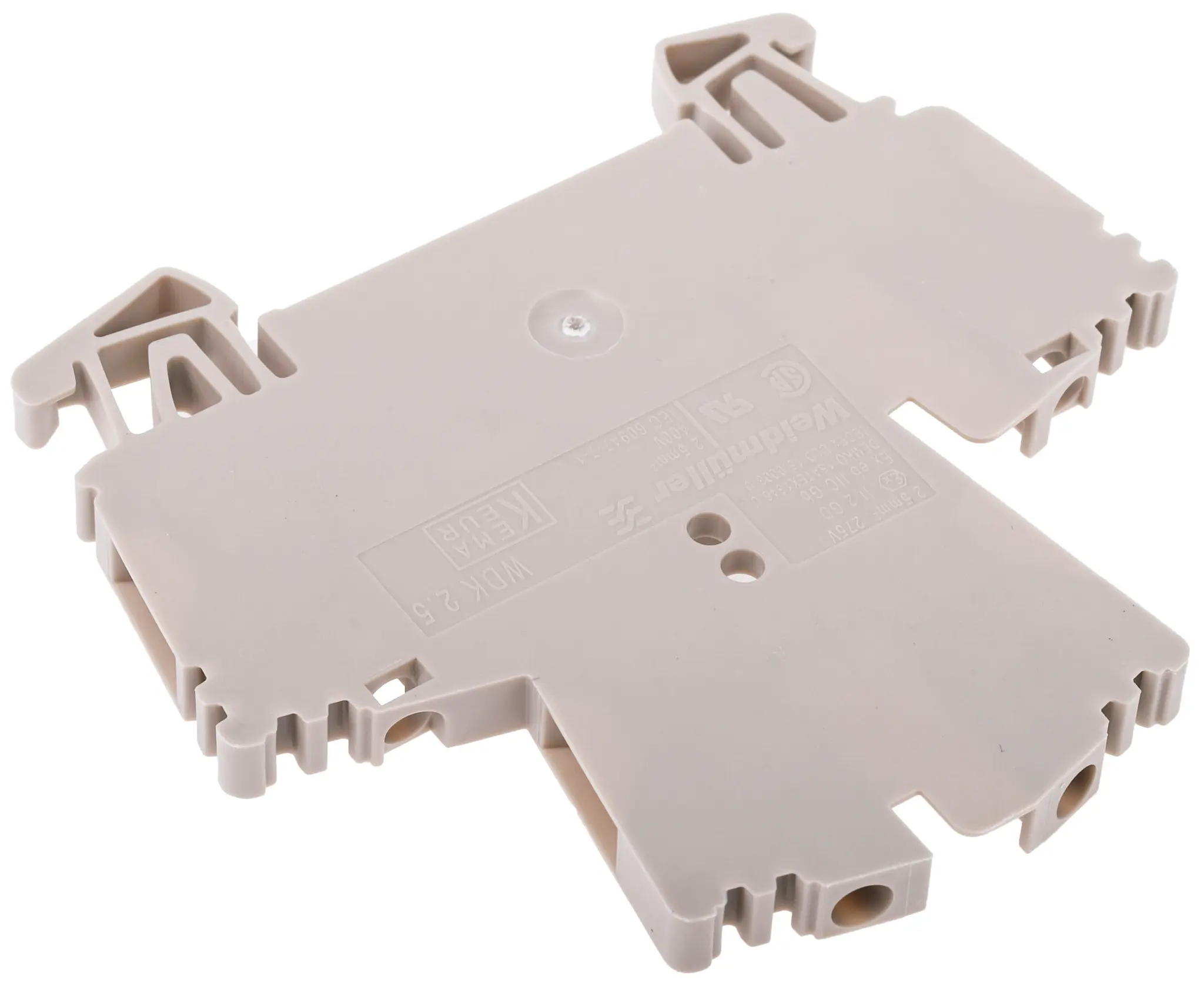 Produktfoto 1 von Weidmüller WDK Doppelstock Reihenklemmen 2 Dunkelbeige, 2.5 mm², 400 V Schraubbefestigung