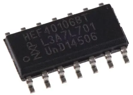 Produktfoto 1 von Nexperia Frequenzumrichter, Frequenzumrichter Schmitt-Trigger-Eingang Schmitt-Trigger, Invertierer 6 14-Pin 180 ns, SOIC