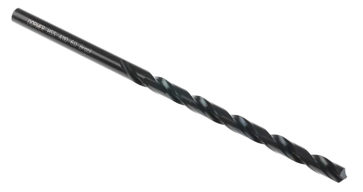Produktfoto 1 von Dormer A110 HSS Spiralbohrer 6mm x 139 mm, Anschliffwinkel 118°