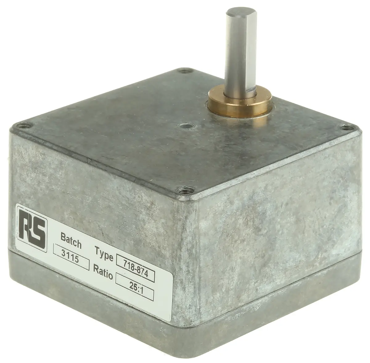 Produktfoto 1 von McLennan Servo Supplies 25:1 Stirnrad Getriebe / 700 Ncm, Ø 57.2 mm, Schaft-Ø 6.35 mm, 25 mm x 41 mm x 66 mm