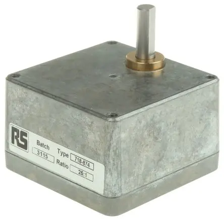 Produktfoto 1 von McLennan Servo Supplies 25:1 Stirnrad Getriebe / 700 Ncm, Ø 57.2 mm, Schaft-Ø 6.35 mm, 25 mm x 41 mm x 66mm