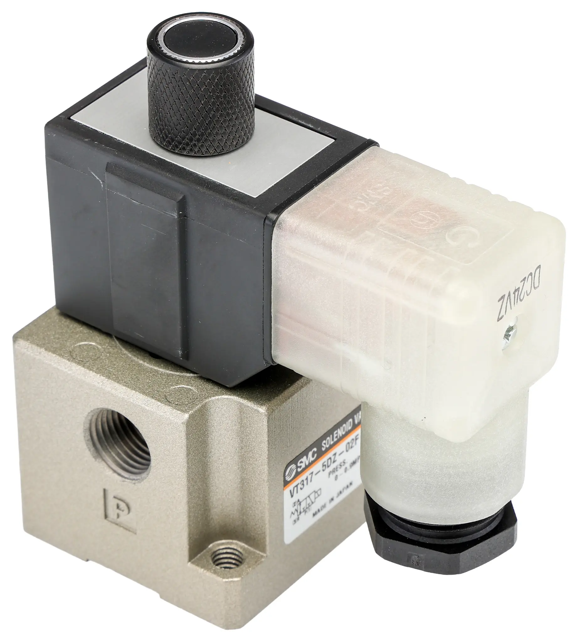 Produktfoto 1 von SMC VT317 Pneumatik-Steuerventil 3/2 Einzelplatzinstallation G1/4, Feder/Magnet-betätigt 24V dc