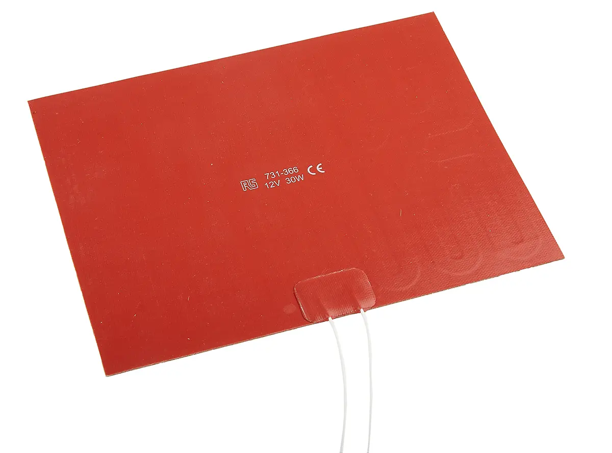 Produktfoto 1 von RS PRO Heizmatte, Rechteckig 30 W +200°C, 150 x 200mm, 12 V dc