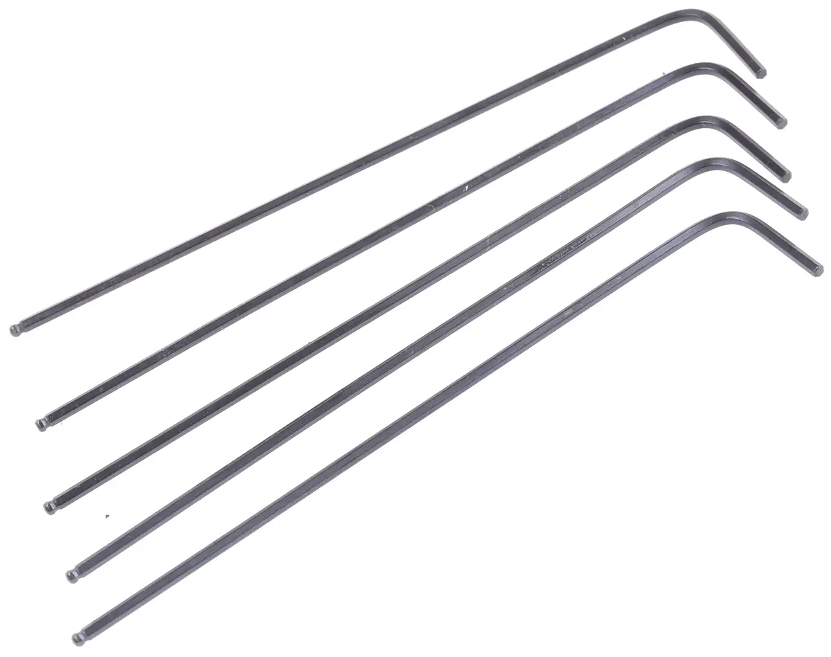 Produktfoto 1 von RS PRO metrisch  Innensechskant-Schlüssel, 5-er Satz 1.5mm L-Form lang