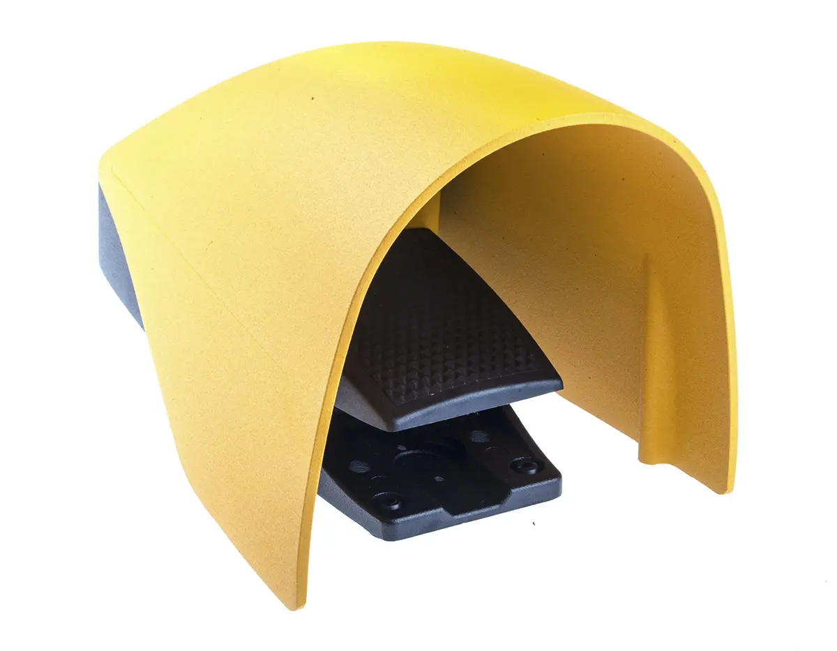 Produktfoto 1 von RS PRO Fußschalter Typ Fußschalter in robuster Ausführung Rastend, Öffner, 6 A Aluminiumdruckguss 230V, IP 67