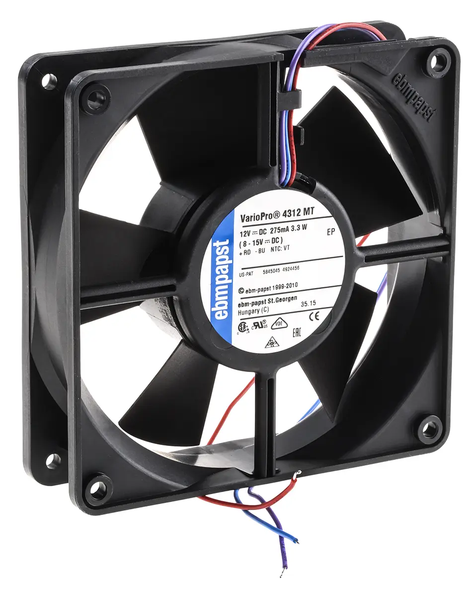 Produktfoto 1 von ebm-papst 4300 DC-Axiallüfter, Kugellager, 12 V dc / 3.3W, 119 x 119 x 32mm, 2300U/min, 138m³/h