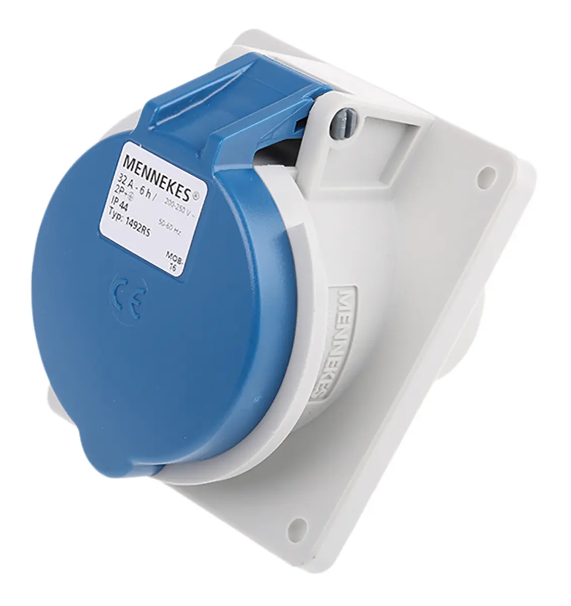 MENNEKES 7313 Leistungssteckverbinder Blau, 230V 3P / 32A, Panel IP44