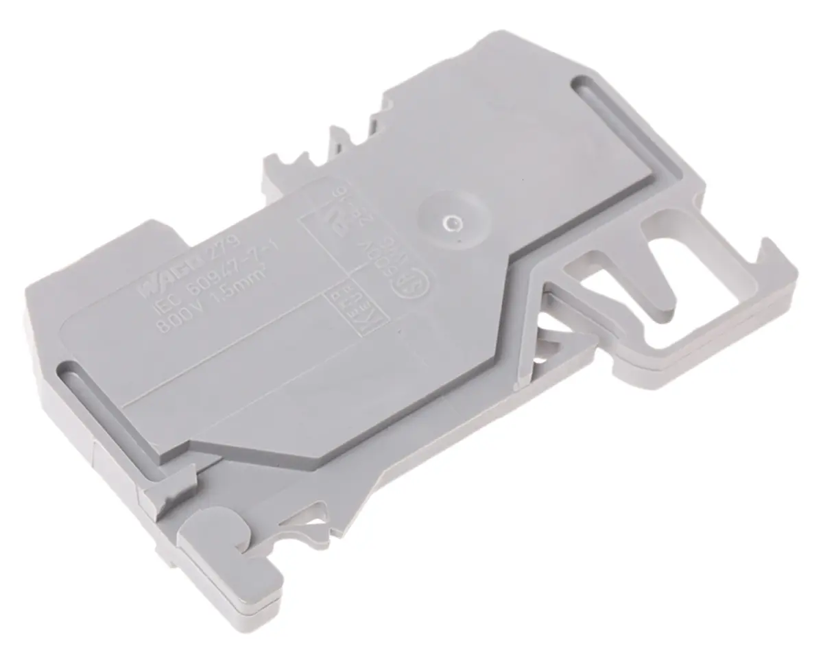 Produktfoto 1 von WAGO 279 Anschlussklemmenblock für Durchkontaktierung 1 Grau, 1.5 mm², 800 V Zugfederklemme